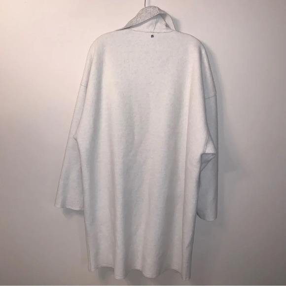 Sosken Cardigan Coat Oversized Open Front Grey Bone Draped XL - Picture 3 of 15